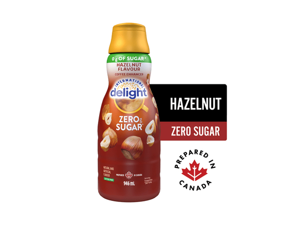 International Delight Noisette Zéro Sucre, Crème à Café Sans Sucre - 946 ml