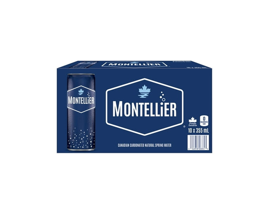 Montellier Carbonated Natural Spring Water 10 x 355 mL, Cans - 10x355 mL