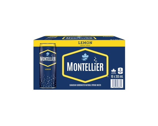 Montellier Lemon Natural Spring Water 10 x 355 mL, Cans - 355 mL