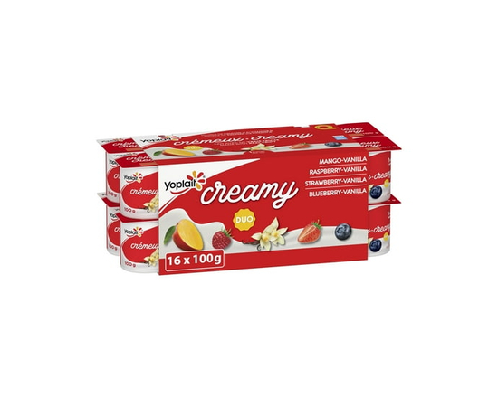 Yoplait Crémeux 1 % Yogourt Traditionnel Lisse en Coupes Assortiment, 16x100g - 100 g