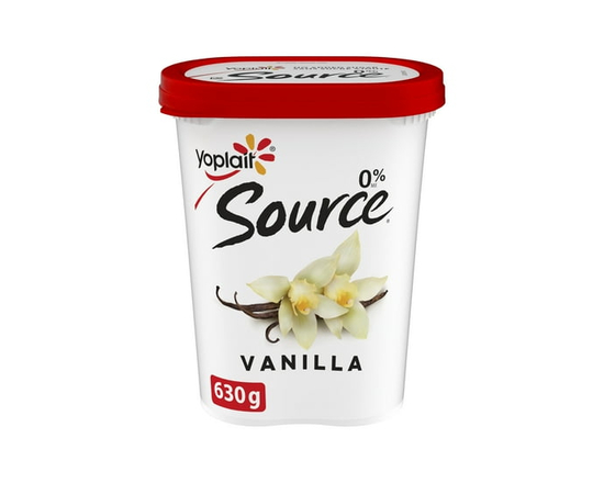Yogourt traditionnel onctueux Yoplait Source 0 %, vanille, sans sucre ajouté, 630g - 630 g