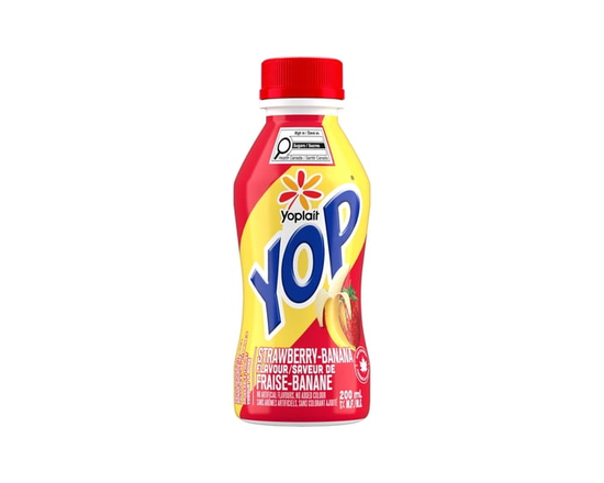 Yoplait Yop 1% Drinkable Yogurt, Strawberry Banana, Kids Snack, 200ml - 200 mL