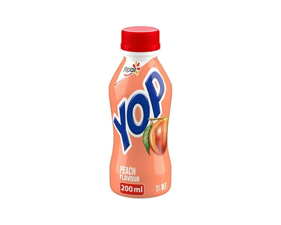 Yoplait Yop 1% Drinkable Yogurt, Peach, Kids Snack, 200ml - 200 mL