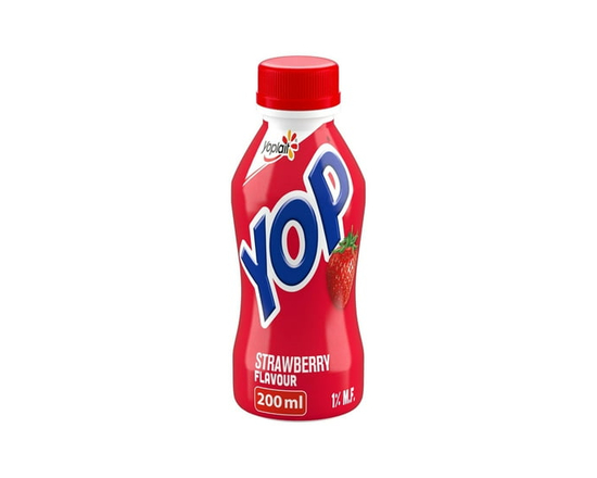 Yoplait Yop 1% Drinkable Yogurt, Strawberry, Kids Snack, 200ml - 200 mL