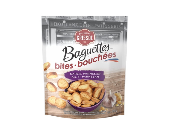 Boulangerie Grissol Baguettes Bites Garlic Parmesan, Dare - 130 g