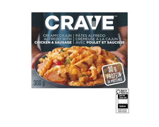 CRAVE Creamy Cajun Alfredo with Chicken & Sausage Frozen Meal - 300 g