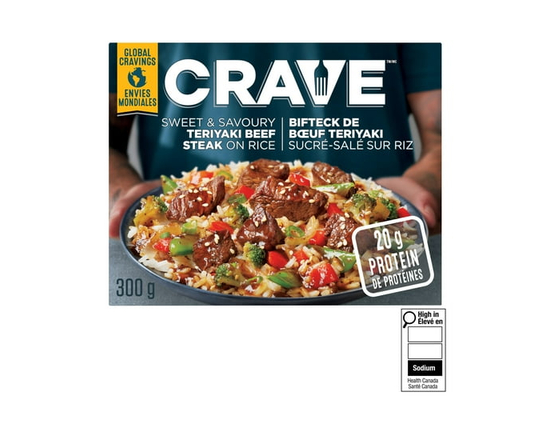 CRAVE Sweet & Savoury Teriyaki Beef Steak on Rice Frozen Meal, 300 g Box, CRAVE Sweet & Savoury Teriyaki Beef Steak on Rice Frozen Meal, 300 g Box - 3
