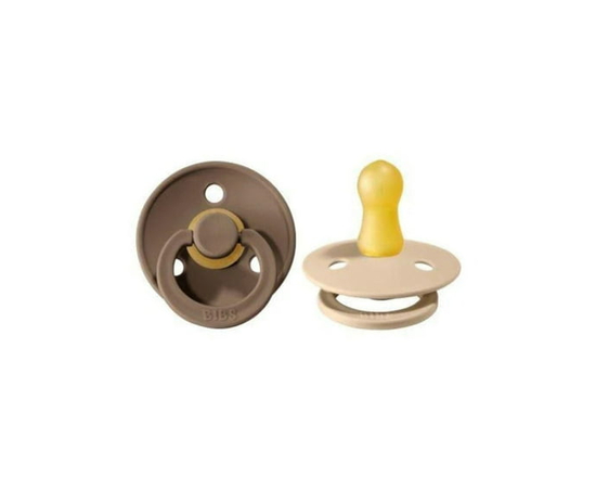 BIBS Pacifiers   2-Pack   Sage Colour   Age Size 0-6 Months (Vanilla/Oak)