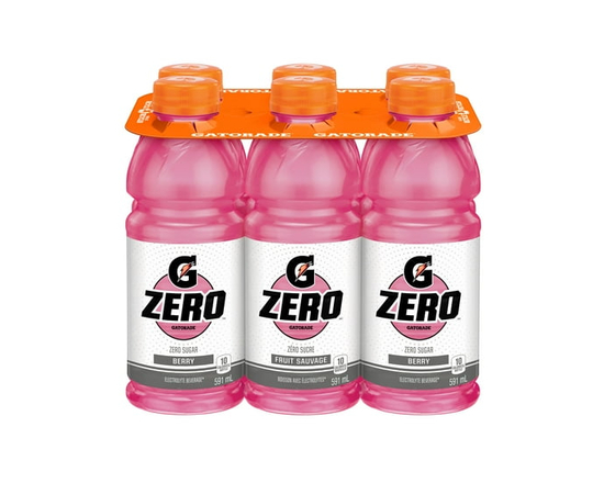 Gatorade Zéro Baies Boisson Électrolytique 6 x 591 mL, Bouteilles - 591 ml