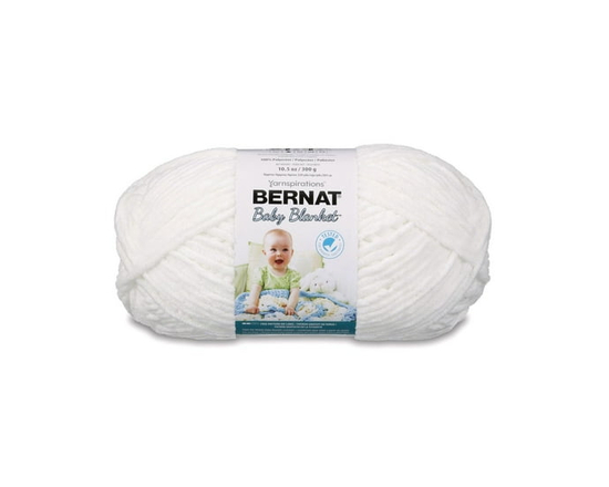 Bernat® Baby Blanket™ Yarn, Polyester #6 Super Bulky, 10.5oz/300g, 220 Yards - 1 Pack (White)