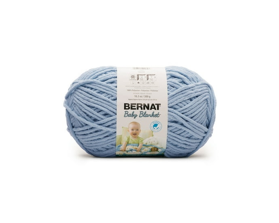 Bernat® Baby Blanket™ Yarn, Polyester #6 Super Bulky, 10.5oz/300g, 220 Yards (Baby Blue)