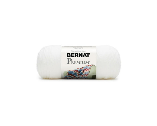 "Bernat® Fil Premium™, Acrylique #4 Moyen, 7oz/198g, 360 Yards" (Blanc)