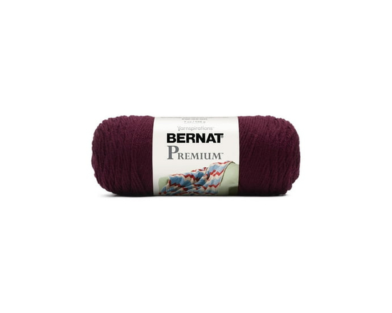 "Bernat® Fil Premium™, Acrylique #4 Moyen, 7oz/198g, 360 Yards" (Bourgogne)