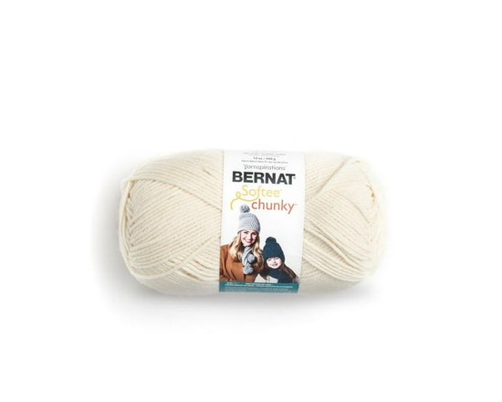 "Bernat® Fil Softee® Chunky™, Acrylique #6 Super Volumineux, 14oz/400g, 431 Yards" - 1 Paquet (Naturel)