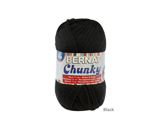 "Bernat® Fil Softee® Chunky™, Acrylique #6 Super Volumineux, 14oz/400g, 431 Yards" - 1 Paquet (Noir)
