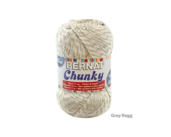 "Bernat® Fil Softee® Chunky™, Acrylique #6 Super Volumineux, 14oz/400g, 431 Yards" - 1 Paquet (Ragg gris)