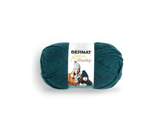 "Bernat® Fil Softee® Chunky™, Acrylique #6 Super Volumineux, 14oz/400g, 431 Yards" - 1 Paquet (Sarcelle)