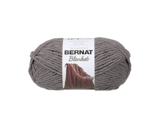 Bernat® Blanket™ #6 Super Bulky Polyester Yarn, Vintage White 10.5oz/300g, 220 Yards (Dark Grey)