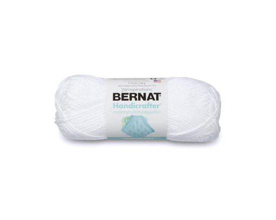 Bernat® Fil Handicrafter®, Coton #4 Moyen, 1,75oz/50g, 80 Yards - Petite Balle (Blanc)