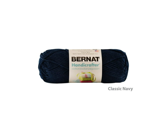 Bernat® Fil Handicrafter®, Coton #4 Moyen, 1,75oz/50g, 80 Yards - 1,75 oz. (Marine)