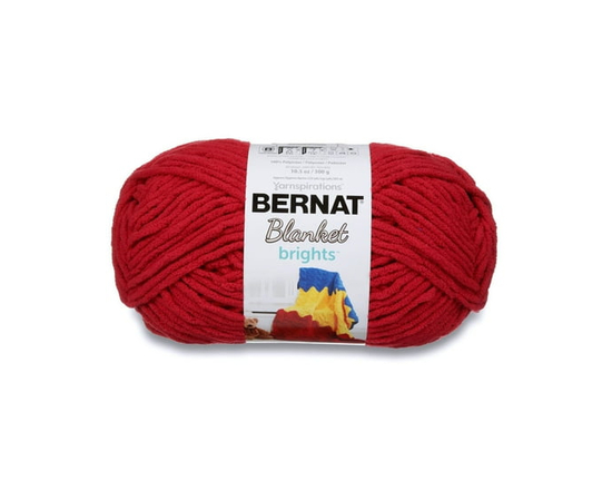 Bernat® Blanket Brights™ Yarn, Polyester #6 Super Bulky, 10.5oz/300g, 220 Yards - 1 Pack (Racecar Red)