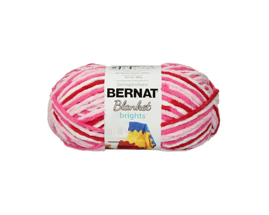 Bernat® Blanket Brights™ Yarn, Polyester #6 Super Bulky, 10.5oz/300g, 220 Yards (Raspberry Ribbon Varg)