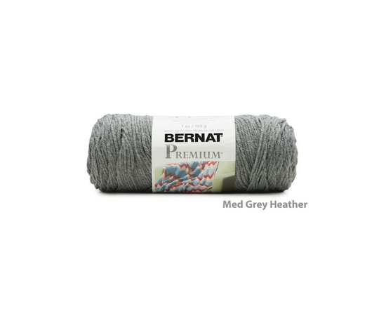 "Bernat® Fil Premium™, Acrylique #4 Moyen, 7oz/198g, 360 Yards" - 7 Oz/198 g (Gris moyen)