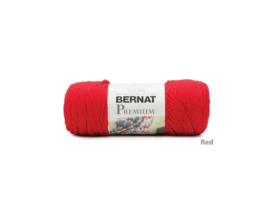 "Bernat® Fil Premium™, Acrylique #4 Moyen, 7oz/198g, 360 Yards" (Rouge)