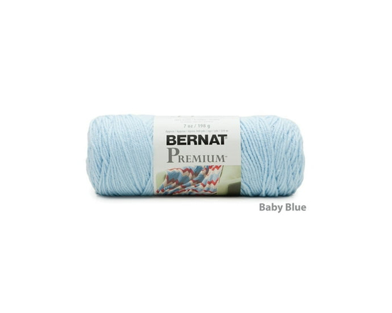 "Bernat® Fil Premium™, Acrylique #4 Moyen, 7oz/198g, 360 Yards" (Bleu bébé)