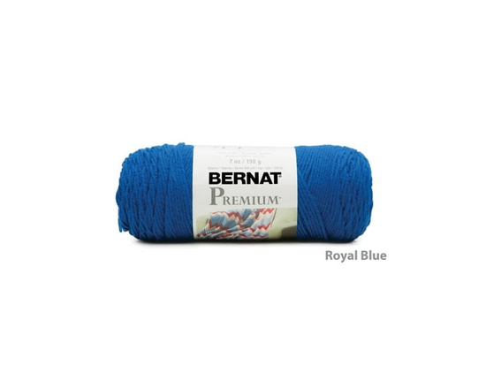 "Bernat® Fil Premium™, Acrylique #4 Moyen, 7oz/198g, 360 Yards" (Bleu royal)