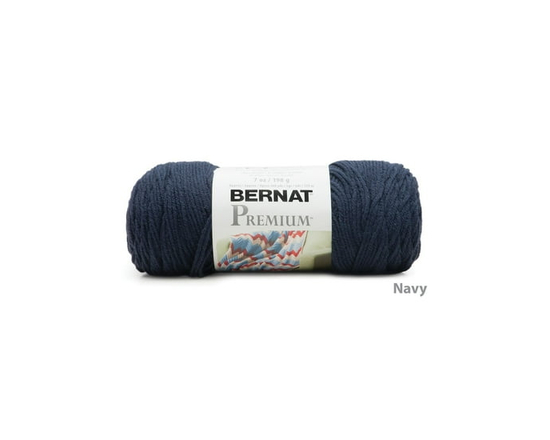 "Bernat® Fil Premium™, Acrylique #4 Moyen, 7oz/198g, 360 Yards" - 7 Oz/198 g (Marine)