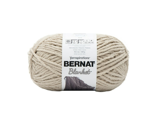 Bernat® Blanket™ #6 Super Bulky Polyester Yarn, Vintage White 10.5oz/300g, 220 Yards (Almond)