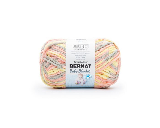 Bernat® Baby Blanket™ Yarn, Polyester #6 Super Bulky, 10.5oz/300g, 220 Yards - 1 Pack (Spring Blossom)