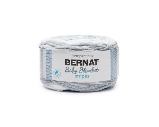 Bernat® Baby Blanket Stripes™ Yarn, Polyester #6 Super Bulky, 10.5oz/300g, 220 Yards - 10.5 oz (Above The Clouds)