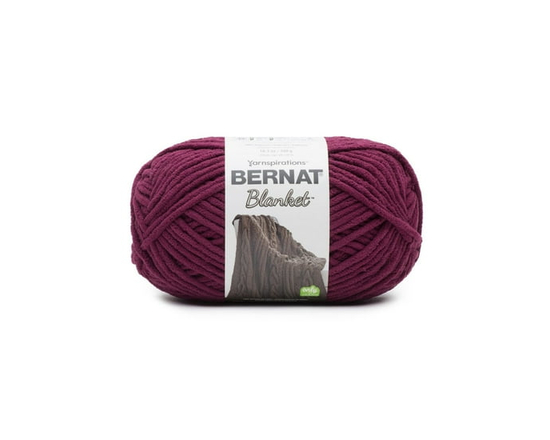 Bernat® Blanket™ #6 Super Bulky Polyester Yarn, Vintage White 10.5oz/300g, 220 Yards (Burgundy Plum)