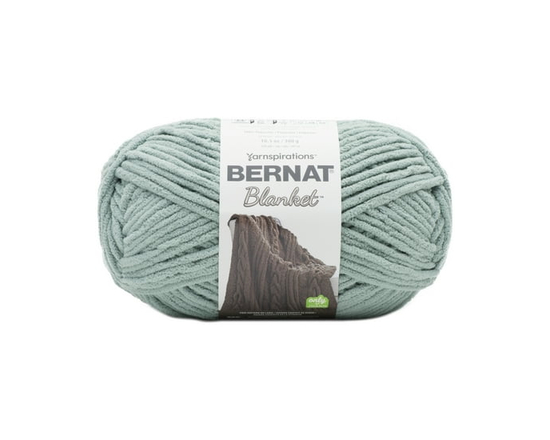 Bernat® Blanket™ #6 Super Bulky Polyester Yarn, Vintage White 10.5oz/300g, 220 Yards (Smoky Green)