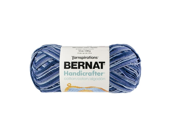 Bernat® Handicrafter® Ombre Yarn, Cotton #4 Medium, 12oz/340g, 573 Yards (Blue Camo)