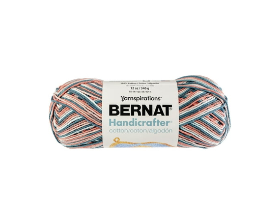 Bernat® Handicrafter® Ombre Yarn, Cotton #4 Medium, 12oz/340g, 573 Yards (Coral Seas)