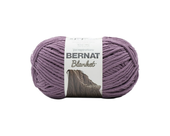 Bernat® Blanket™ #6 Super Bulky Polyester Yarn, Vintage White 10.5oz/300g, 220 Yards (Purple)