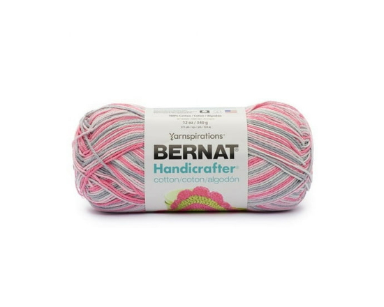 Bernat® Handicrafter® Ombre Yarn, Cotton #4 Medium, 12oz/340g, 573 Yards (Granite Pink)