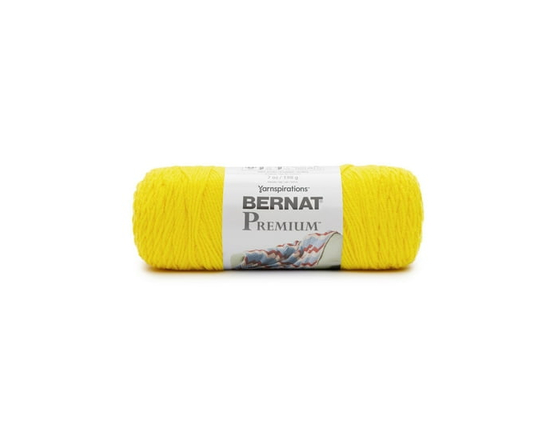 "Bernat® Fil Premium™, Acrylique #4 Moyen, 7oz/198g, 360 Yards" (Ballon jaune)
