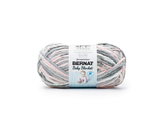 Bernat® Baby Blanket™ Yarn, Polyester #6 Super Bulky, 10.5oz/300g, 220 Yards - Big (Baby Grays)