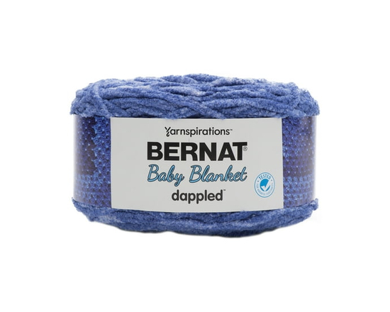 Bernat® Baby Blanket Dappled™ Yarn, Polyester #6 Super Bulky, 10.5oz/300g, 220 Yards - 1 Pack (Wandering Blue)