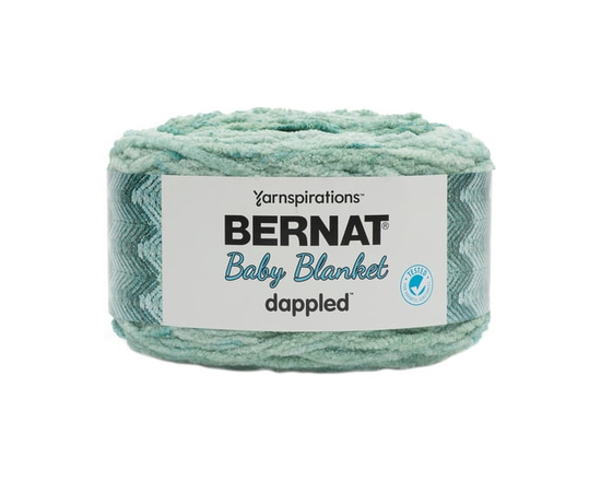 Bernat® Baby Blanket Dappled™ Yarn, Polyester #6 Super Bulky, 10.5oz/300g, 220 Yards (Misty Jungle Green)