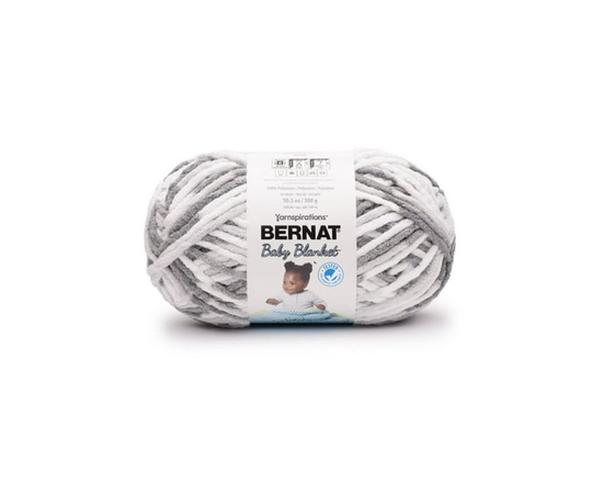 Bernat® Baby Blanket™ Yarn, Polyester #6 Super Bulky, 10.5oz/300g, 220 Yards (Dapple Grey)
