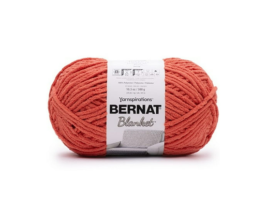 Bernat® Blanket™ #6 Super Bulky Polyester Yarn, Pink Dust 10.5oz/300g, 220 Yards (Weathered Red)