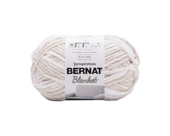 Bernat® Blanket™ #6 Super Bulky Polyester Yarn, Blue Fog Twist 10.5oz/300g, 220 Yards (Beach Foam)