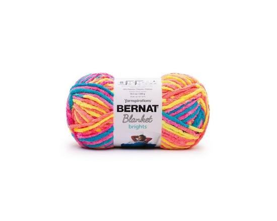 Bernat® Blanket Brights™ Yarn, Polyester #6 Super Bulky, 10.5oz/300g, 220 Yards (Neon Mix)