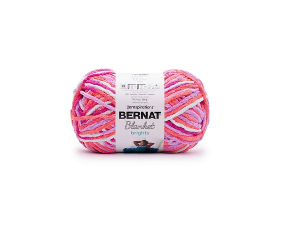 Bernat® Blanket Brights™ Yarn, Polyester #6 Super Bulky, 10.5oz/300g, 220 Yards (Neon Sherbet)