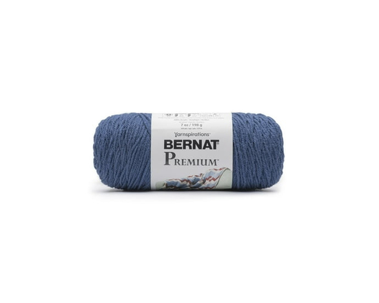 "Bernat® Fil Premium™, Acrylique #4 Moyen, 7oz/198g, 360 Yards" (Bleu ombre)